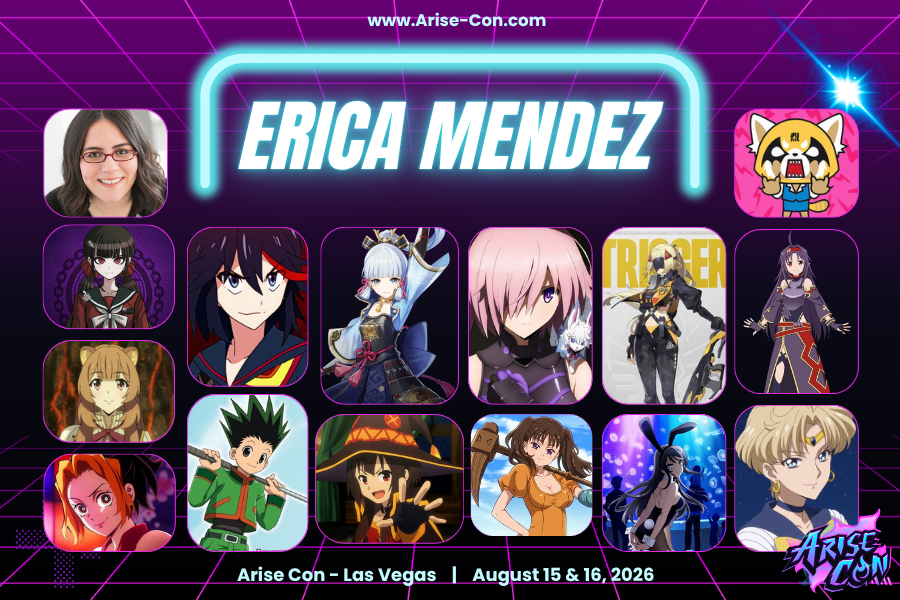 AriseCon's tweet photo. meet the voice behind some of your favorite characters!

Chicago-native now living in LA &amp; working in the field of voice-over. She has played many fan-favorite characters, you can keep up with Erica by following her @tsunderica 

#arisecon #ariseconlasvegas #lasvegas #animecon https://t.co/x8vmdppW4g