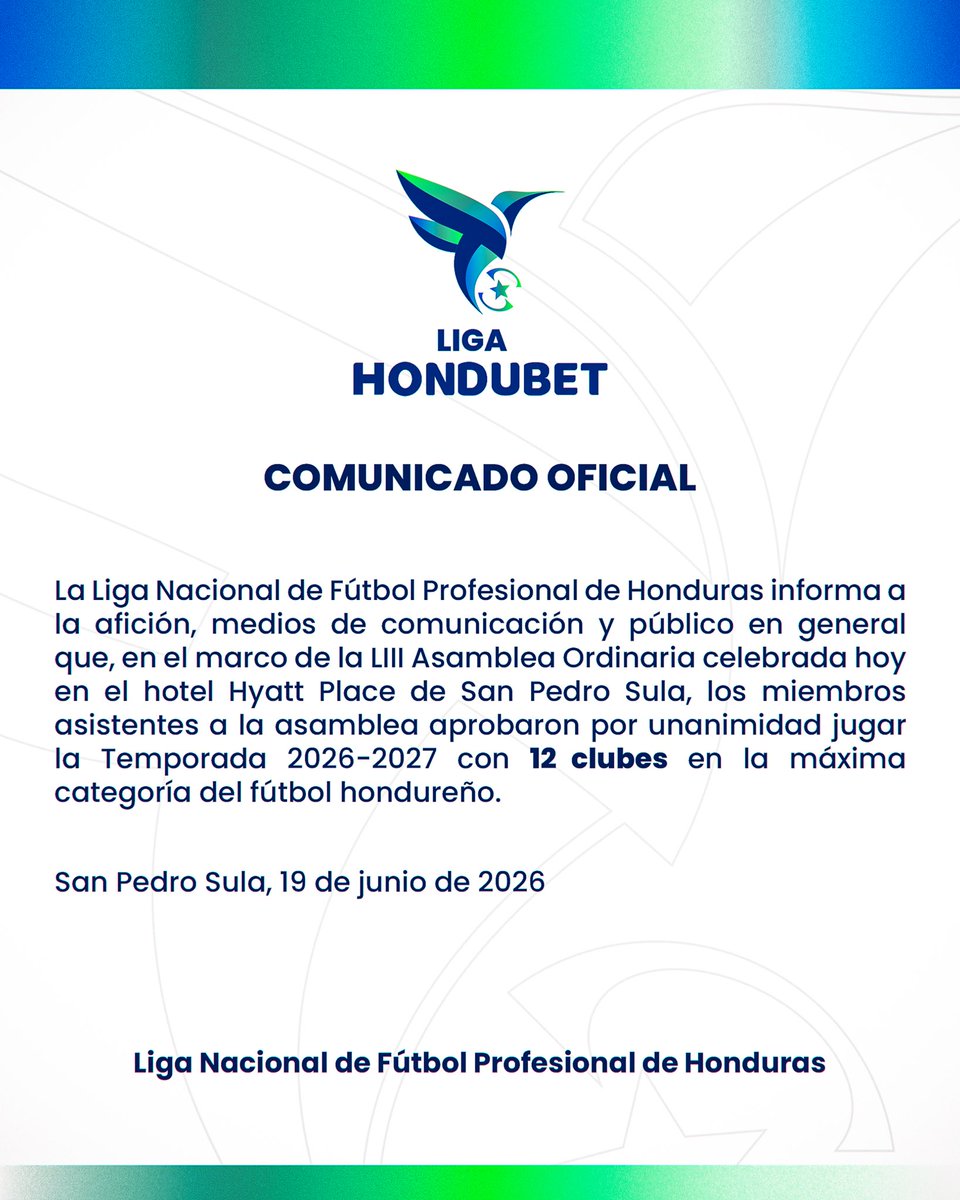 lnfphonduras's tweet photo. Comunicado oficial. https://t.co/fPlJS5nT71