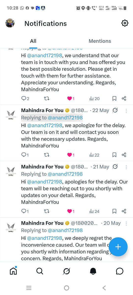 anand172198's tweet photo. @anandmahindra Sir, May I know grievances redressal mechanism n policy of your company as #MahindraHameshaforyou is not able to resolve problems raised since 16thMay2026 till today,can u tell me when faulty #silverBox is replaced n how more days u required to respond, #XUV700 https://t.co/iPTPnBOakc