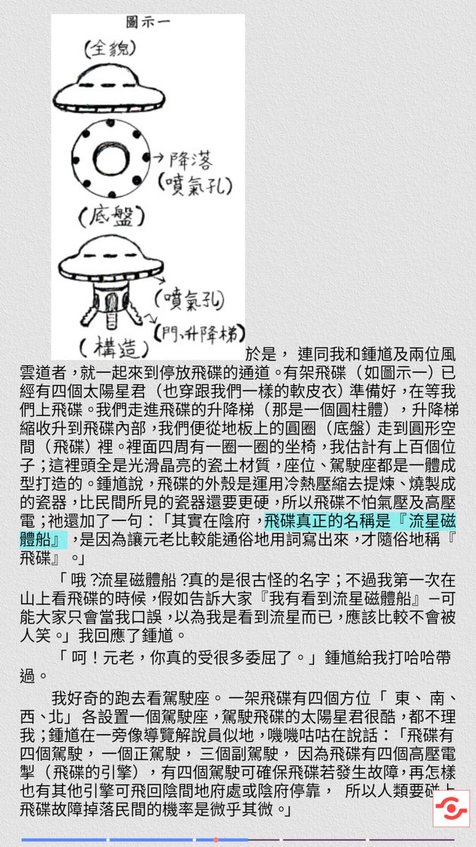 trachibest's tweet photo. @mubeitech 飛碟真正的名稱是『流星磁體船』 https://t.co/8eh8tQpD9d