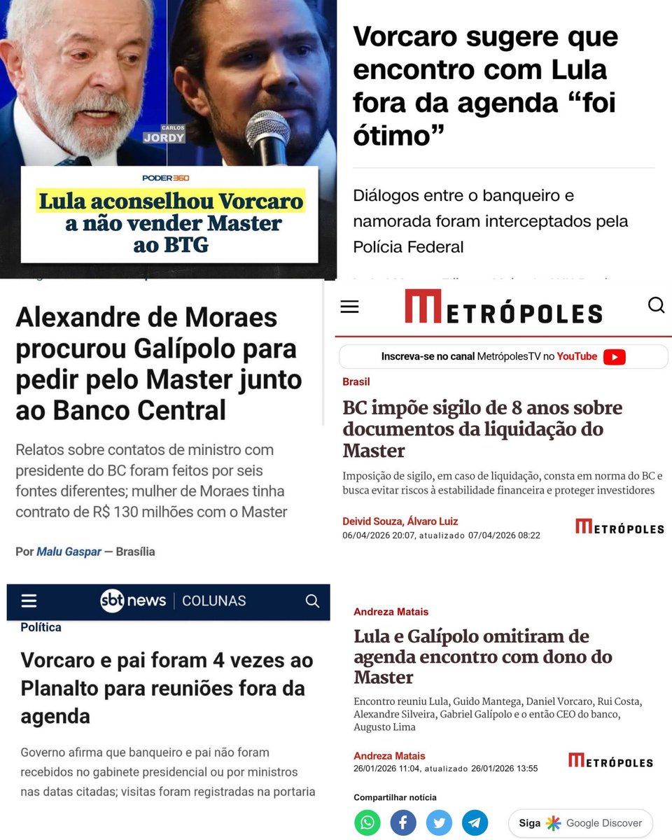 lucaspavanato's tweet photo. Lula não é pai dos pobres. É pai do Master. https://t.co/1HBdHQ60H5
