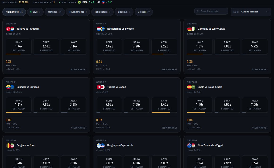 A2883R's tweet photo. Don't sleep on this. Drop in via my link and start accumulating: 
https://t.co/CY9NBKcvvd

Connect with the community on Discord:
https://t.co/m84A2pRcFi

@Bolao2026 #Solana #WorldCup2026 #PredictionMarket #Crypto #NFTs #Web3 https://t.co/ajcSFeP161