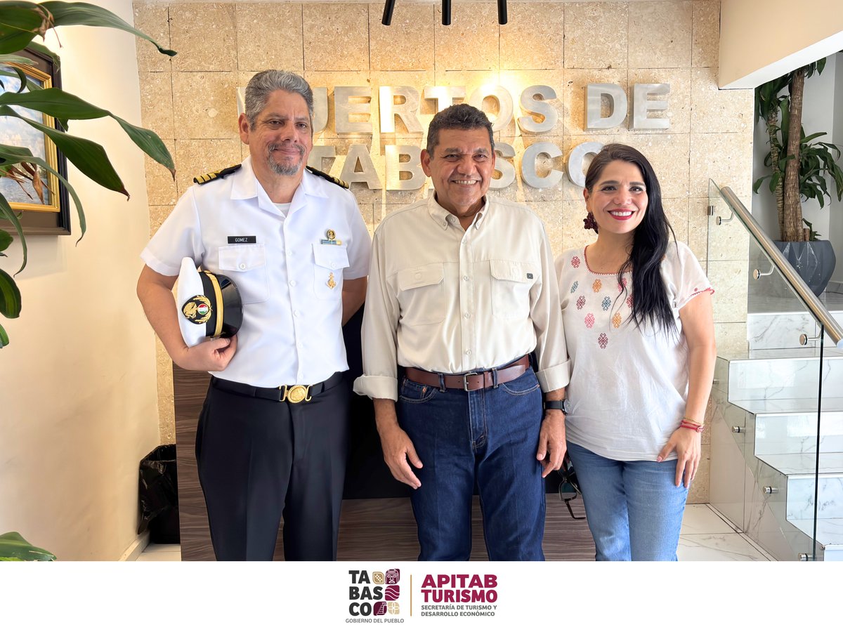 API_TABASCO's tweet photo. Recibimos la visita del Gobernador Javier May Rodríguez y de la Secretaria de Turismo y Desarrollo Económico, Katia Ornelas Gil, reafirmando su compromiso con el fortalecimiento del Puerto de Frontera y consolidarlo como un punto estratégico para el desarrollo de Tabasco. https://t.co/8bck8PerO5