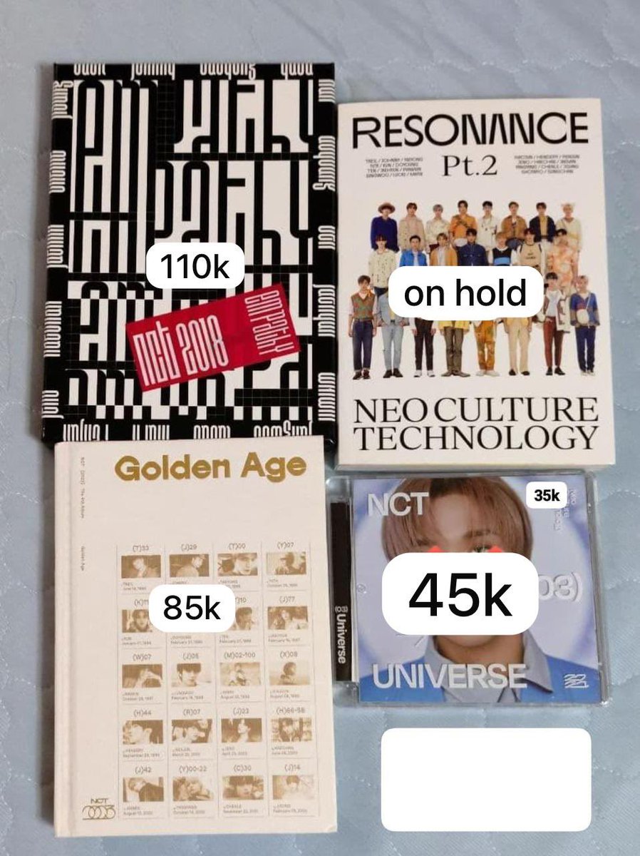 t0miury's tweet photo. want to opslot album unsealed NCT ( PB ONLY !! )

🚢 otw ina
⋆୨୧ tax only sesuai di pict
⋆୨୧ price include pack n adm

( Kalo take all 220 , boleh negtip )

wts lfb album unsealed nct 2018 nct resonance nct golden age https://t.co/YQjvT4inc2
