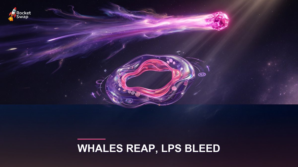 Rocket_Swap_'s tweet photo. LPs bleed on IL while whales farm rewards. 🚀

Most pairs lose to holding. Only farm where fees + incentives beat the downside.

#LiquidityPool #LP #DeFi #Web3 https://t.co/FOvwoxH3Rz