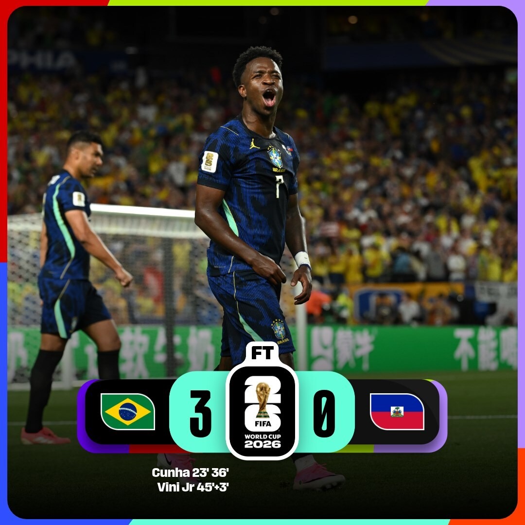 FIFAWorldCup's tweet photo. Three goals and three points for Brazil! 👏

#FIFAWorldCup