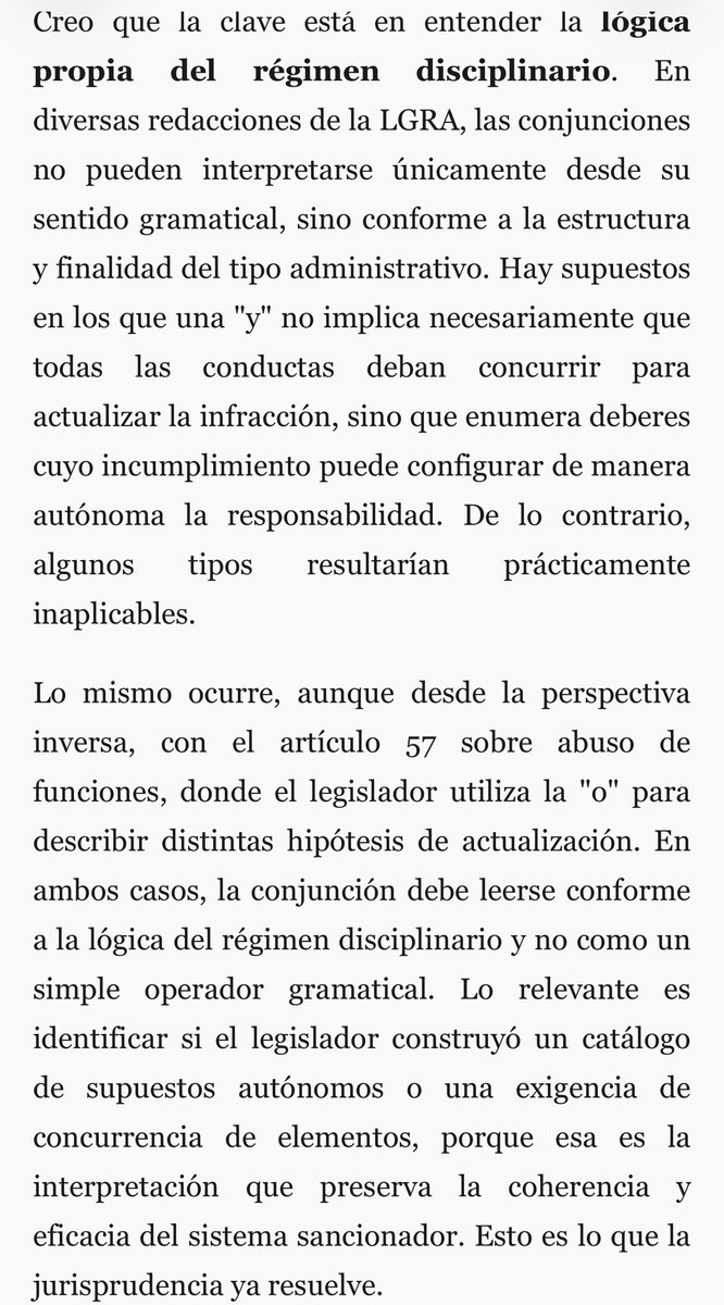 LisMuoz5's tweet photo. Hoy se publicó una jurisprudencia que ya está dando mucho de qué hablar en materia disciplinaria #ResponsabilidadesAdministrativas

Para configurar el #abusodefunciones art. 57 LGRA basta con probar 1 solo de los 4 supuestos, no es necesario acreditarlos todos, anexo comentario🔻 https://t.co/nhZXTXK2J7