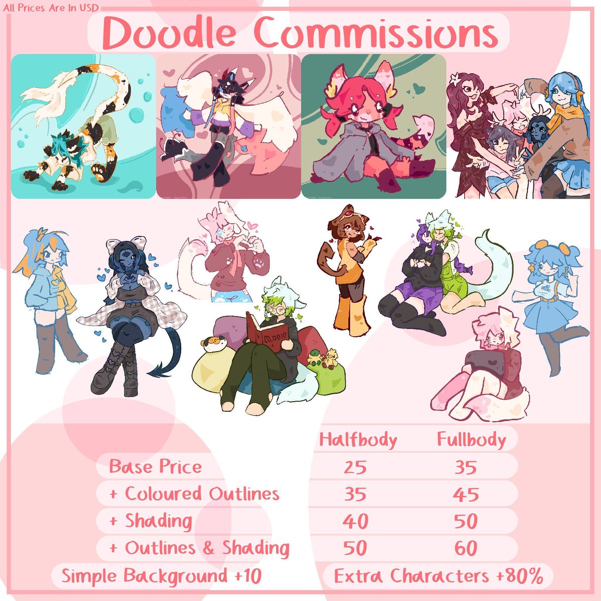 Pink_Ichigoo's tweet photo. I have once again updated my commission sheets!
And all my socials are in the last pic :3

I also have 6 slots of discounted live2d rigging open! https://t.co/VcjDZh12hn
