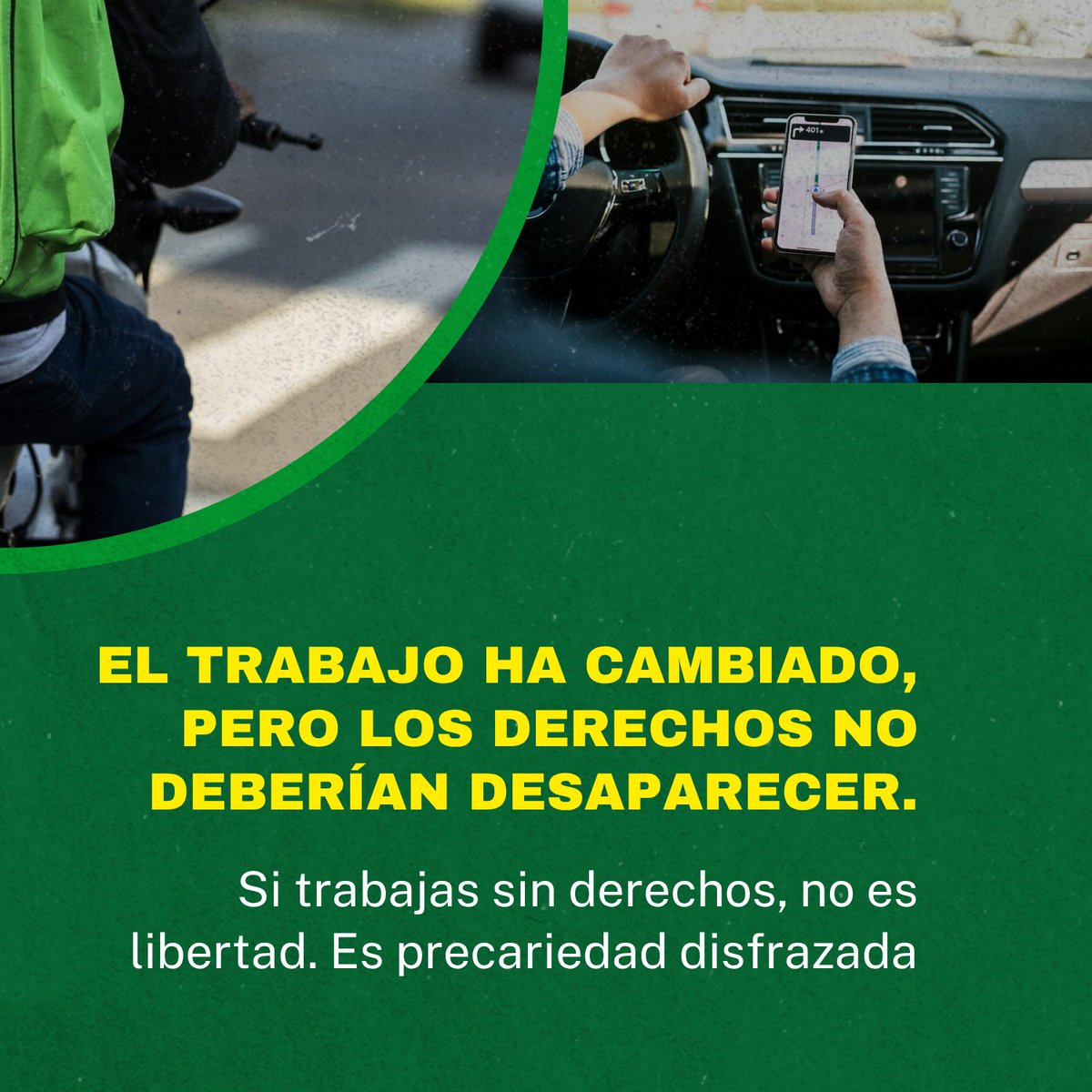 IpinaYani's tweet photo. @UGTElSalvador la economía de plataformas (repartidores, Uber, delivery,etc.), los derechos laborales básicos no deberían desaparecer. Equiparar la falta de derechos con “libertad” https://t.co/QWWw5QEktK