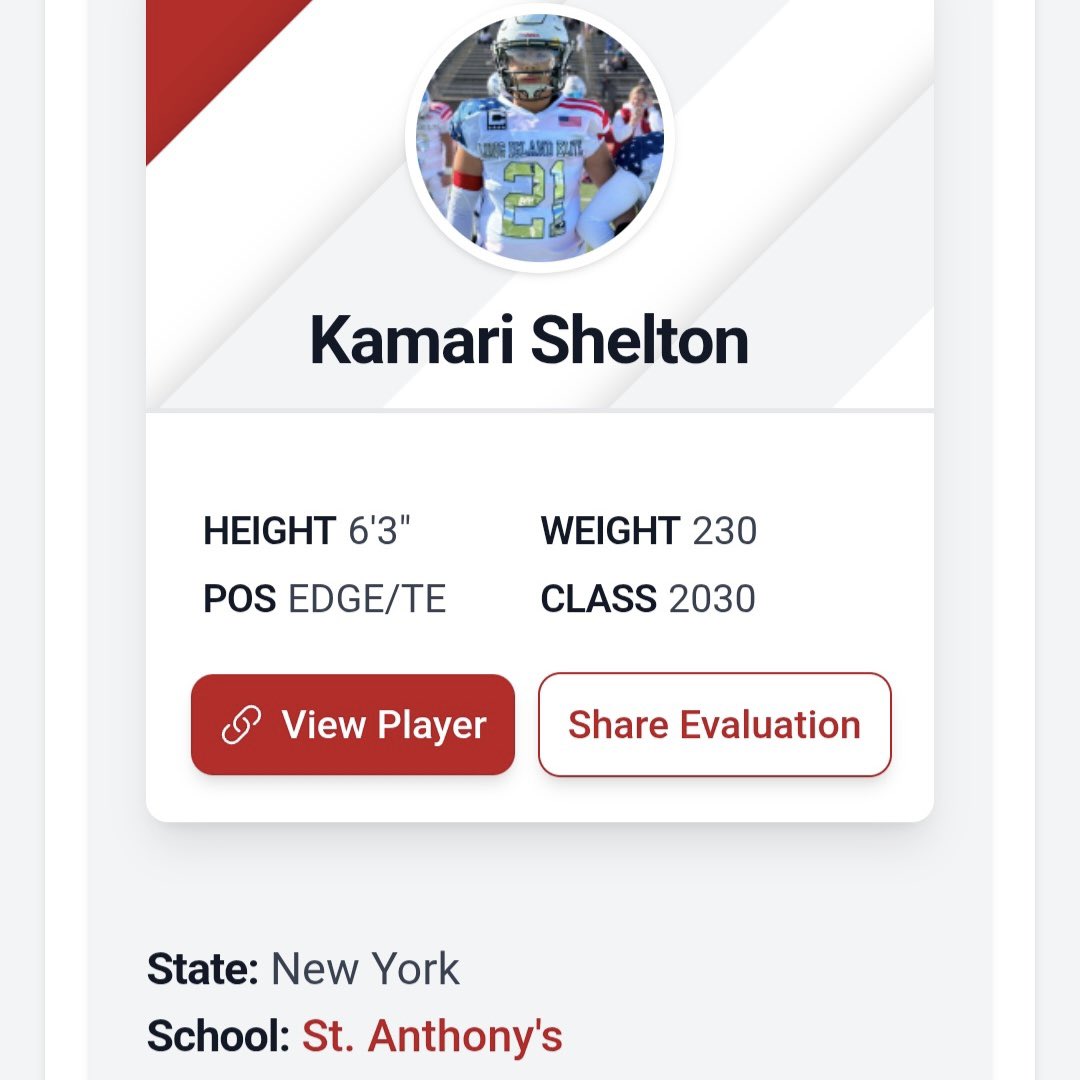 LIEliteFootball's tweet photo. RECRUIT @LIEliteFootball @kamaridshelton  🇺🇸 https://t.co/oRIRdrbUeI