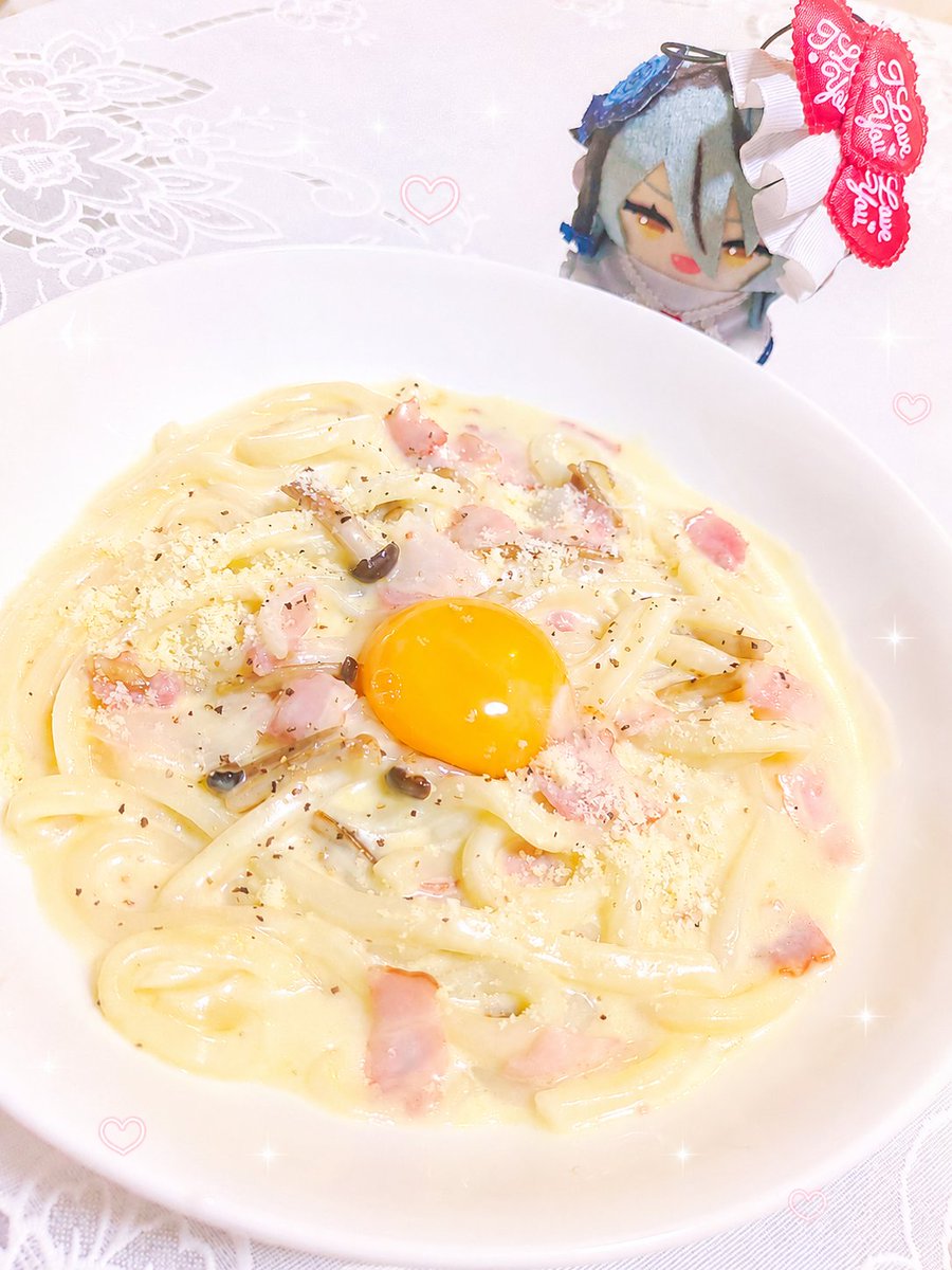 _daifuku_mochi_'s tweet photo. レシピ見てカルボナーラうどん作ってみたよ〜✨今まで食べたこと無かったけどすごくおいしかった(*´ч`*)
#to_hari #Rimon https://t.co/nFVCzXqlRR