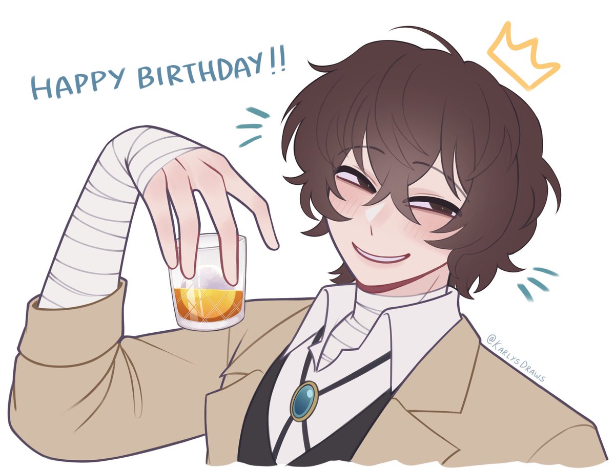 KarlysDraws's tweet photo. Happy birthday Dazai! 🥃🎉🍰

#6月19日は歴代最年少幹部の誕生日
#BSD https://t.co/SE2RJLGfjy