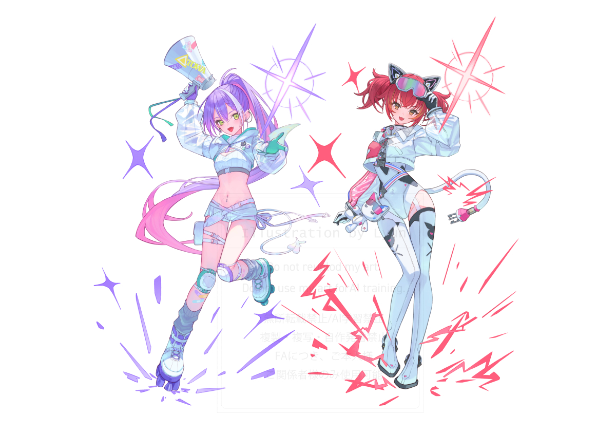 うさ城まに c102フルグラTシャツ ♥コミケアクスタc106タペストリー トワつな 夏コミのアクスタのイラストです！