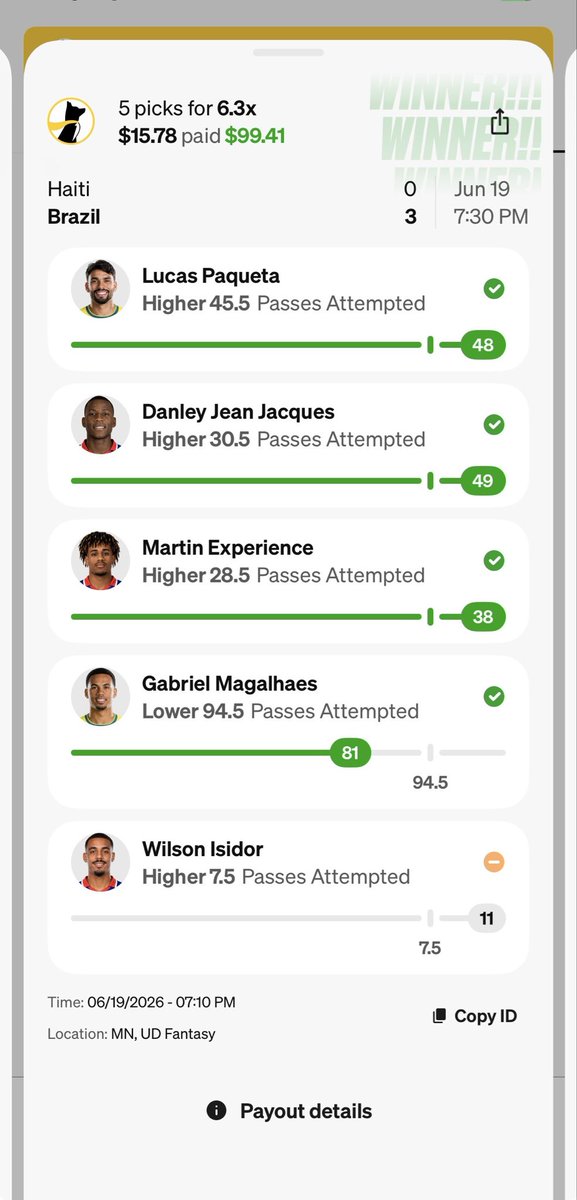 Cisc081's tweet photo. @Underdog  where the hell is the rest of my money??? 🤬 scam 
I only got paid half for getting all 5 picks correct … wtf is this? https://t.co/oD5MdaxRoz