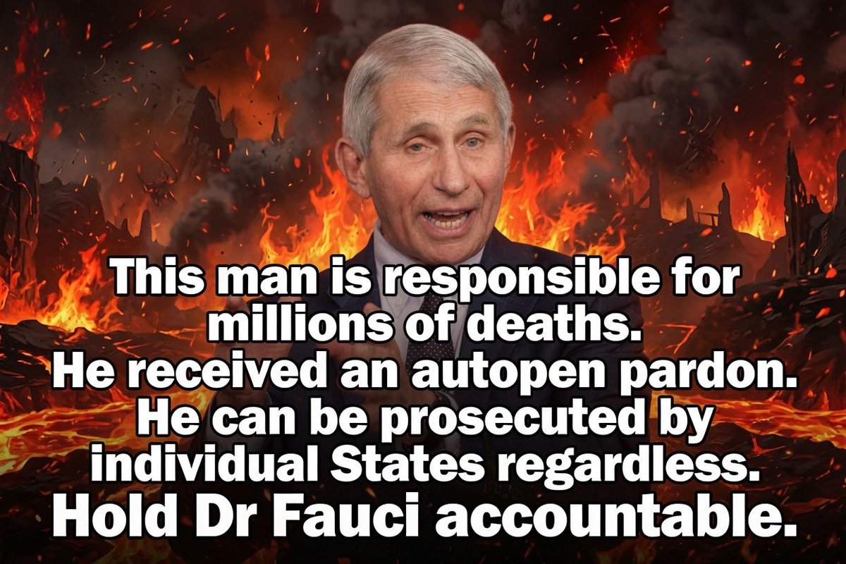 DualityXrp's tweet photo. @Real_RobN @SueKee4 Prosecute Fauci https://t.co/kzK3iHU04v