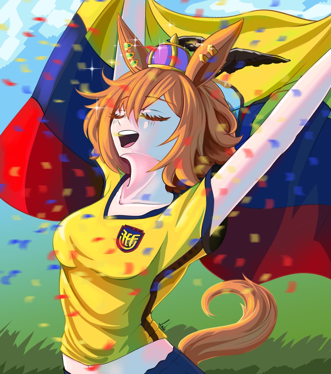 AndrowAlter's tweet photo. I gave it my all with this drawing... God (TM Opera O) if you're there, please make my Ecuakong win this match 🙏🙏🙏
#umamusume #TMOperaO https://t.co/ZHdkeofBxO