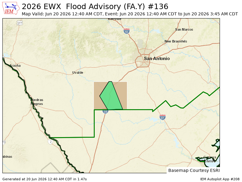 EWXBot's tweet photo. EWX issues Flood Advisory for Frio [TX] till Jun 20, 3:45 AM CDT https://t.co/A7ahw6ySNQ https://t.co/vHGLqKTWDZ