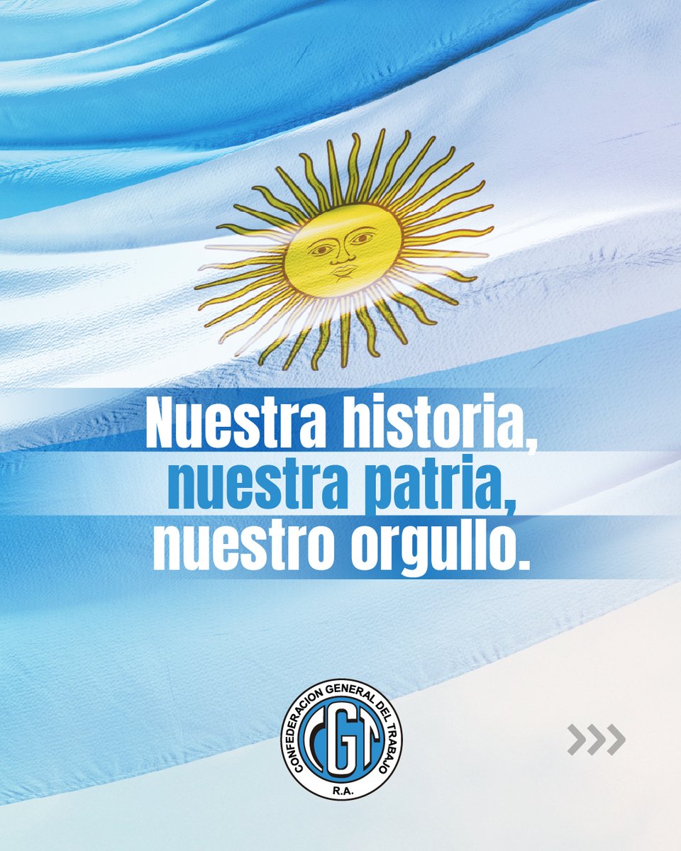 cgtoficialra's tweet photo. 🇦🇷 Es la memoria de quienes la soñaron, la lucha de quienes ampliaron derechos y el trabajo de quienes construyen la Patria todos los días.

Con orgullo por nuestra historia.
Con orgullo por nuestro pueblo.

20 de junio · #DiadelaBandera https://t.co/a7otP8jKsB