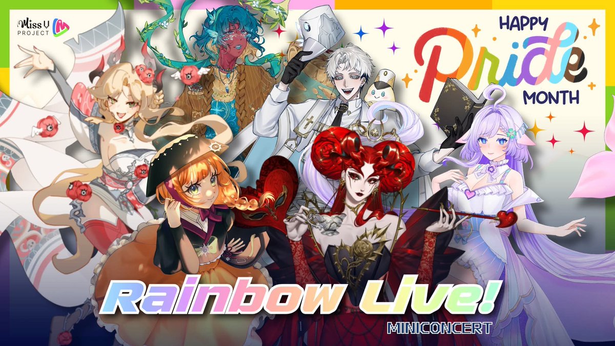 Lamu_official's tweet photo. RainbowLive! Mini Concert - happy pride month 2026 
ลงเพลง ทำคอนเท็นต์ Pride Month ทุกปีปีนี้จะพลาดได้ยังไงเอ่ย?! ก็ขอมโน concert ไปเลยละกัน!

นัดหมาย 💌 21/6/2569 - Premiere 12:00 น. 🌈
มาสนุกไปกับพวกเราทั้ง 6 คนไปด้วยกันใน ในเดือนสีรุ่งนี้กัน!

#VtuberTH #วีทูปเบอร์ https://t.co/Zr2VpaFFZx
