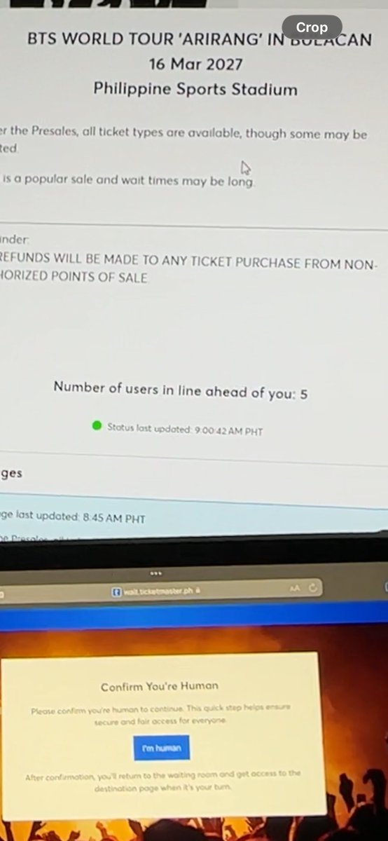 monieverse's tweet photo. secured tickets in just a minute? KRAZY 😭😭😭

my hands are literally shaking cos this is the lowest qn i've had.

ganito pala ang feeling mabiyayaan ng low qn, sobrang walang hassle sa pag-checkout. got to pick middle section pa and nag-proceed agad sa payment. SEE YOU OT7 💜✨ https://t.co/VubMce3IJO