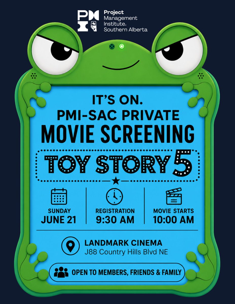 pmi_sac's tweet photo. This Father’s Day weekend, give the gift of time.

Join PMI-SAC for a special community viewing of Toy Story 5 and enjoy a fun-filled morning with family, friends, and fellow members. Register here: https://t.co/Ag1IRw753z 
#FathersDay #PMISAC #calgary https://t.co/swC1RvphKF