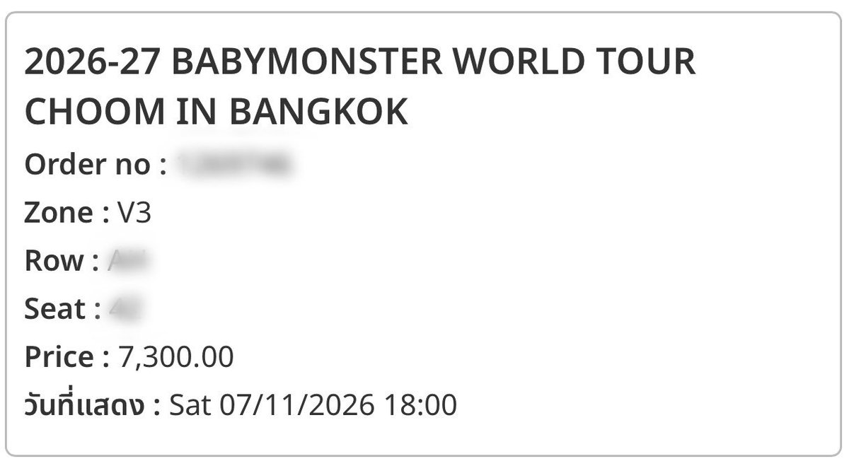 sasapp8's tweet photo. pls rt 
ปล่อยบัตร #BABYMONSTER 
รอบวันเสาร์ โซ��� v3 แถวAH  บวกราคานัดรับบัตร 
ขายเพราะเพื่อนไปไม่ได้แล้ว 
สนใจทัก นัดรับได้ เซนพระราม9,เซนลาด,ตามMRT
สนใจสอบถามรายละเอียดเพิ่มเติม 
**ได้ครบทุกเบเนฟิต
#เบม่อนออนทัวร์2026  #ตลาดนัดเบม่อน https://t.co/cLiFOXIMth