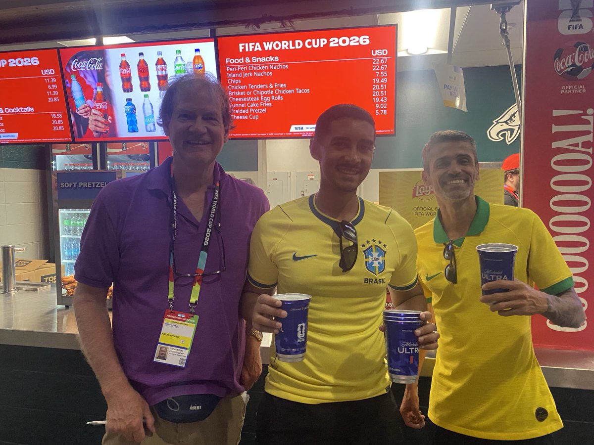 christomasson's tweet photo. With my new Brazilian friends as they celebrated Brazil’s 3-0 win tonight. I wasn’t drinking l. I was working. https://t.co/PUM0Kt3CTR