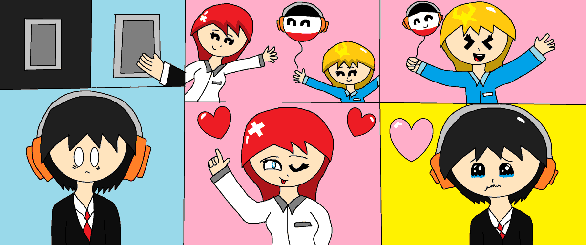 JunLee13507's tweet photo. I made one last episode. (My OC must have been touched because it ended with normal support and love for me.) (And I think I also like the balloons that look like me. (Although I made them. ^^;;) #Jun #Oc #Ocart #CountryhumansOC #CoutnryballsOC https://t.co/vBWfpAk47U