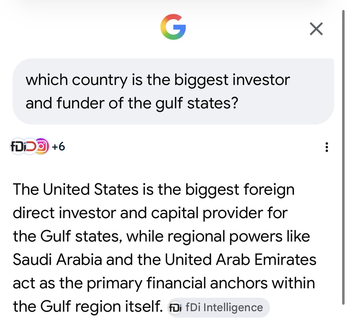 Galactatica's tweet photo. @TheOldPlatypus @AzPetrich Trumpers really think other countries will just fix Trump’s mess w/their own 💰 The US govt is the BIGGEST investor in the GCC and they’ll be using those 🇺🇸 invested funds. Its like getting in a car wreck, your insurance pays the damage but guess who’s been paying that insurance? https://t.co/lmpsI09xYT