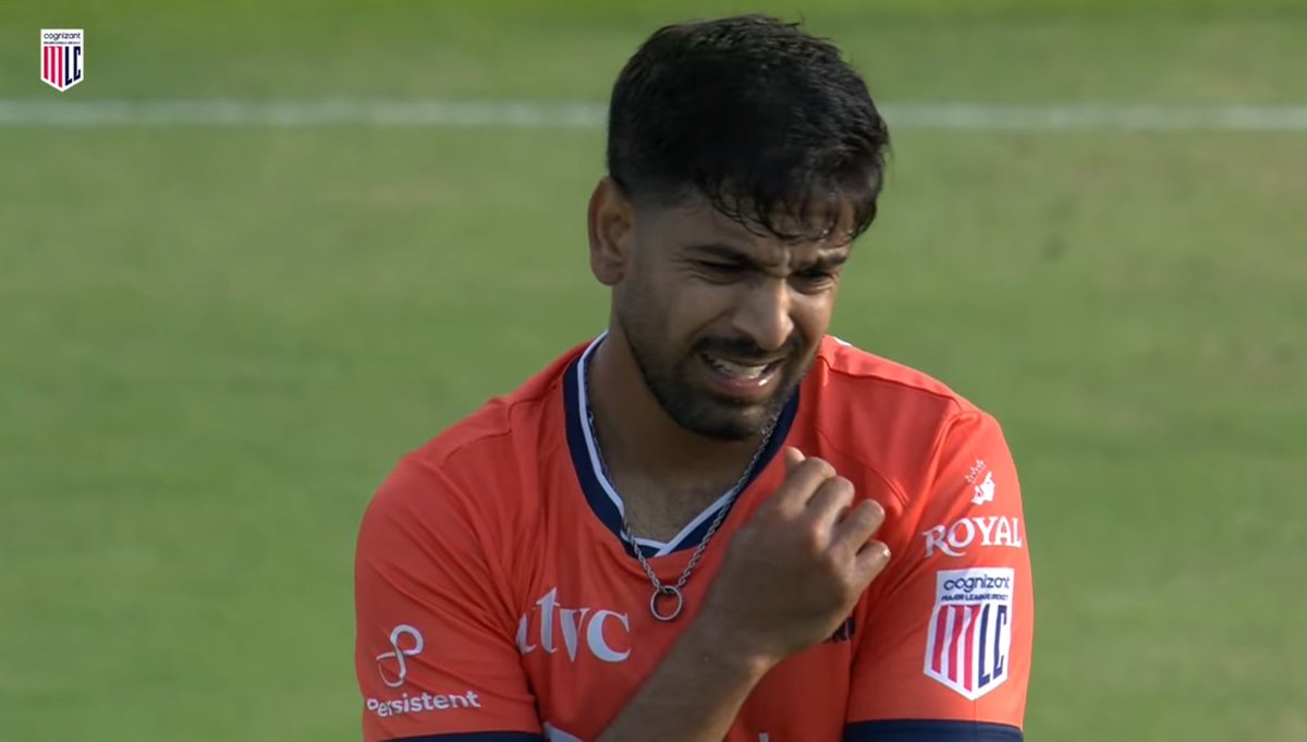 CallMeSheri1_'s tweet photo. Haris Rauf in the 1st match of MLC 2026.

First over - 8 runs. 
Second over - 23 runs.

Expensive figures ➡️ 2.4-0-38-0. https://t.co/qqEeP6rnLh