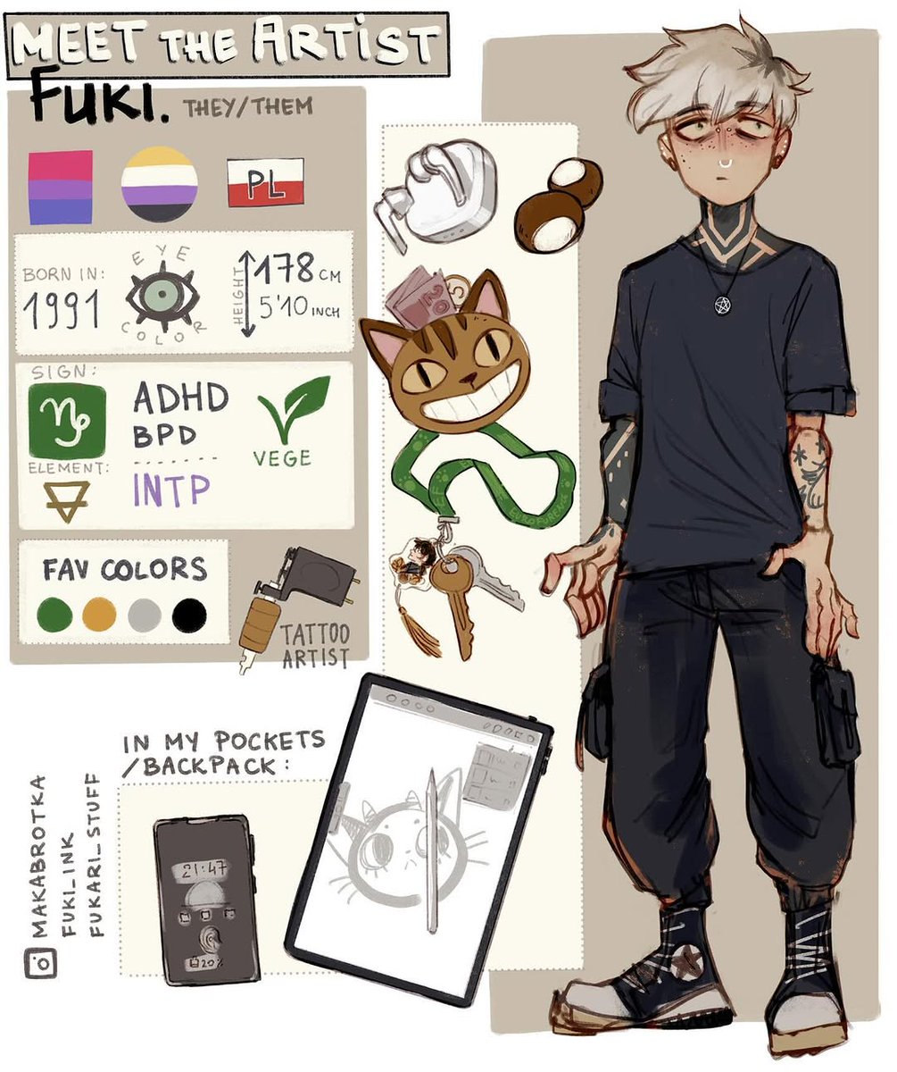 makabrotka181's tweet photo. I was not very active on this account for past years and lot of things changed in my life, but I'll talk about this later. For now I thought it would be nice to remind you all who I am 🌱 I'm a self-thought artist from Poland. A nonbinary being drifti... https://t.co/tCJNUvjeE6