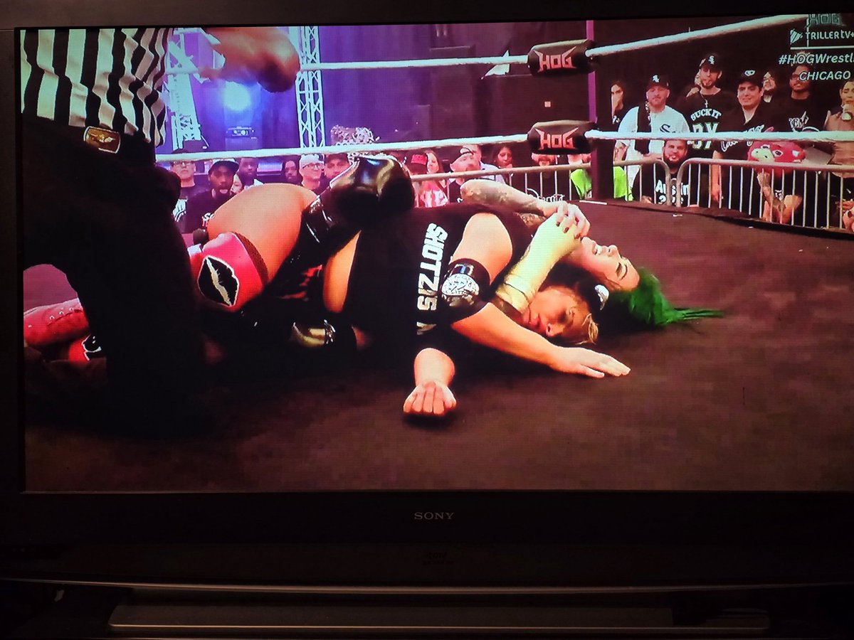 tall_ny's tweet photo. Shotzi Blackheart submitted Steph De Lander to retain her HOG Women's Championship #HOGInferno #HOGWrestling https://t.co/QiUX1bhISw