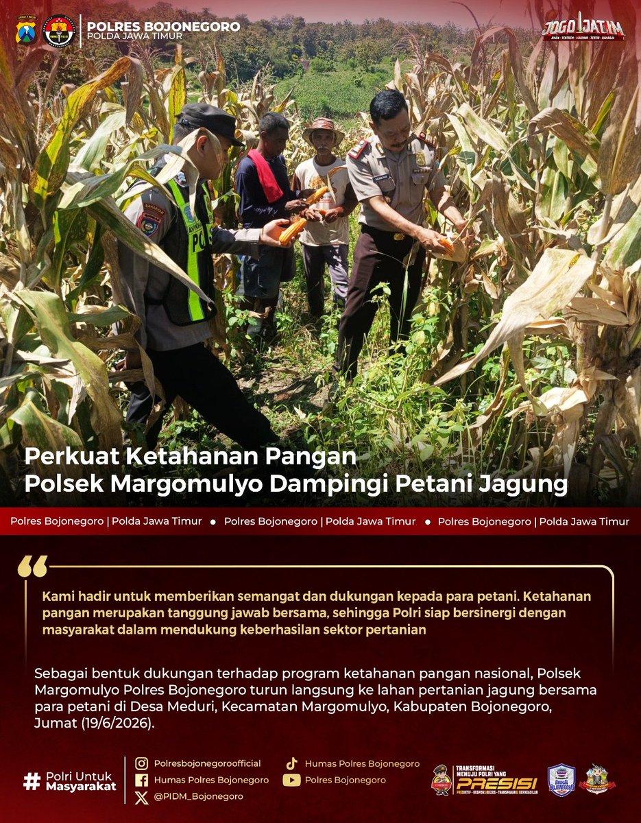 binmastrc's tweet photo. Perkuat Ketahanan Pangan 
Polsek Margomulyo Dampingi Petani Jagung

#Swasembadapangan
#swassembadajagung
#polisicintapetani
#astacitapresiden https://t.co/gxnz9AQSJS