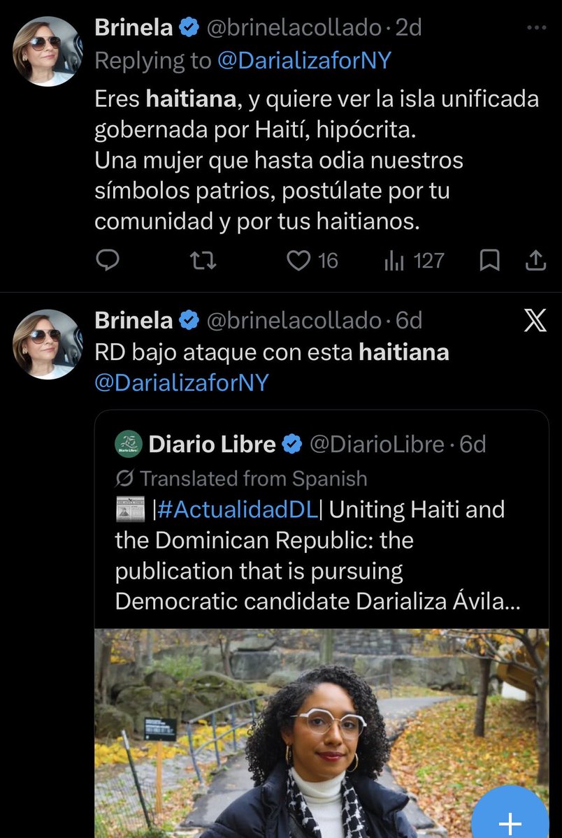 _waleedshahid's tweet photo. Supporters of Rep. Espaillat have spent days calling @DarializaforNY Haitian on social media (she is Dominican). It is also, in this context, clearly intended as a racist insult. https://t.co/ymfXv87Mlm