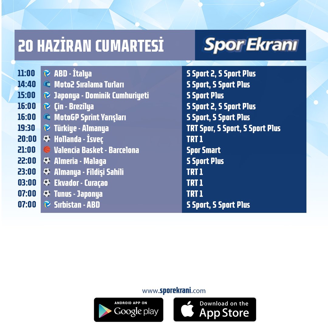 yayinekrani's tweet photo. 20 Haziran Spor Ekranı                                                                                                                                                                                                      

Tamamı için https://t.co/oXRniPLHsI https://t.co/jkFUxu7uhM