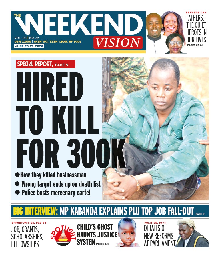 newvisionwire's tweet photo. 🗞️ #WeekendVision

🔎 SPECIAL REPORT: Hired to kill for sh300,000... how they murdered a businessman

🎙️ BIG INTERVIEW: MP @DaudiKabanda breaks the silence on the PLU top job fallout

⚖️ Child's ghost hunts justice system

Grab your copy of Weekend Vision today or read the #EPAPER 👉🏾 https://t.co/we8zhZxGM1

#VisionUpdates