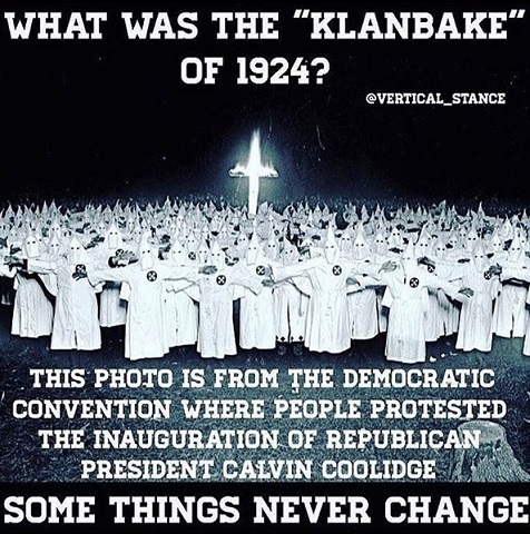 KrissyB007's tweet photo. @Fun_Viral_Vids2 Dems have always been the racist liars.

They still wear the hood then/mask now, then blame everyone else for the evil crap they do. https://t.co/hYWZJNzl8j