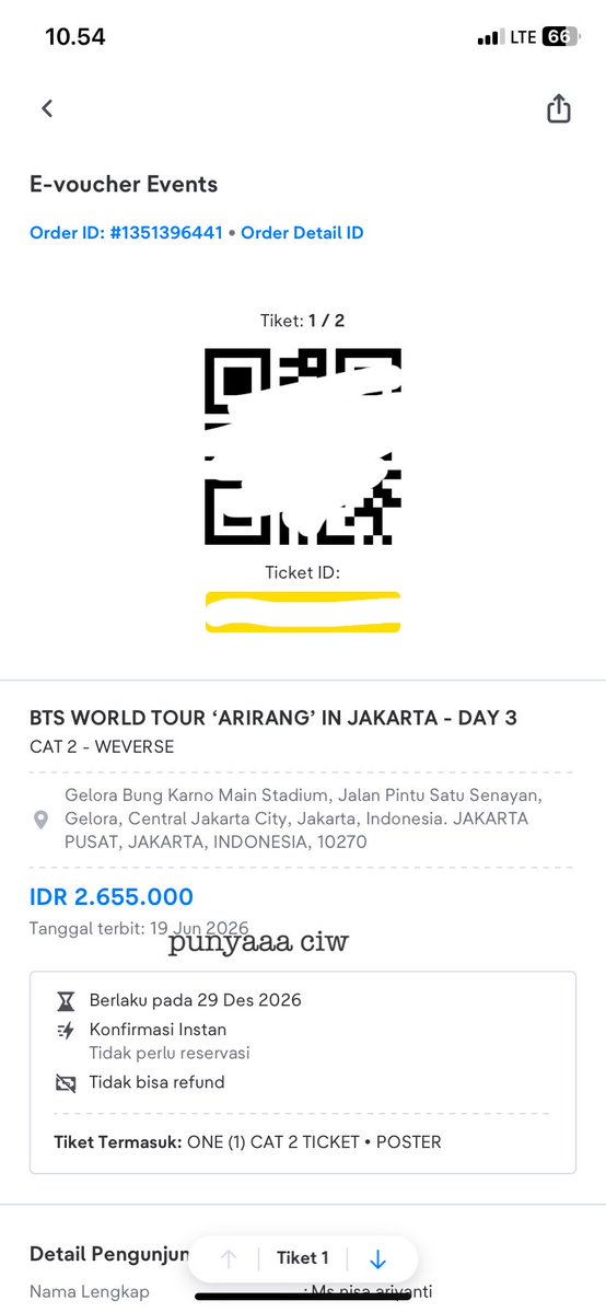 mil0dingin's tweet photo. wts | want to sell bts arirang jakarta day 3 presale weverse

• diurus sampe fisik
• all proof | order id☑️
• dijual karena upgrade section!

cat 2 (2 tix) fullpay only
💰 : 3,5jt

mention by reply or dm https://t.co/139w6lCVfV