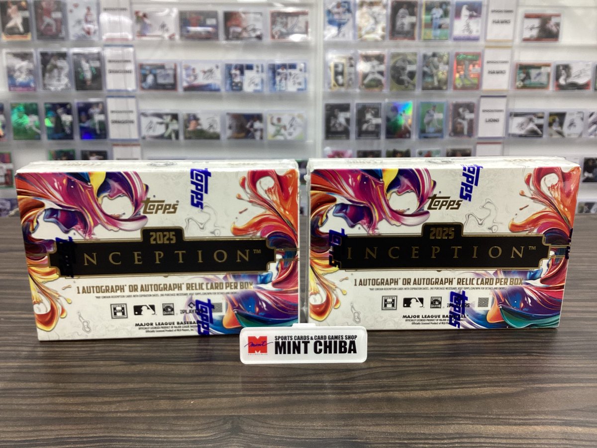 mint_chiba's tweet photo. 【入荷情報】ミント千葉店です！   
本日「MLB 2025 TOPPS INCEPTION BASEBALL HOBBY」が新入荷しました！   
商品情報はこちら→ https://t.co/vzkDKqoDDo
ご希望の方は是非当店をご利用ください⚾️
⚠️購入制限、シュリンクカット有り⚠️
#MINT千葉店 #Topps https://t.co/CZsMWEwieA