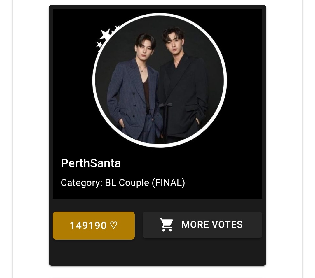star_sukumpoch's tweet photo. VOTE FOR PERTHSANTA 🖤🤍
🔗 https://t.co/qXj8c7JMVG
#VoteForPS
#PerthSanta #เพิร์ธแซนต้า
#PerthTanapon #Santapp https://t.co/dWWUCW1zDI