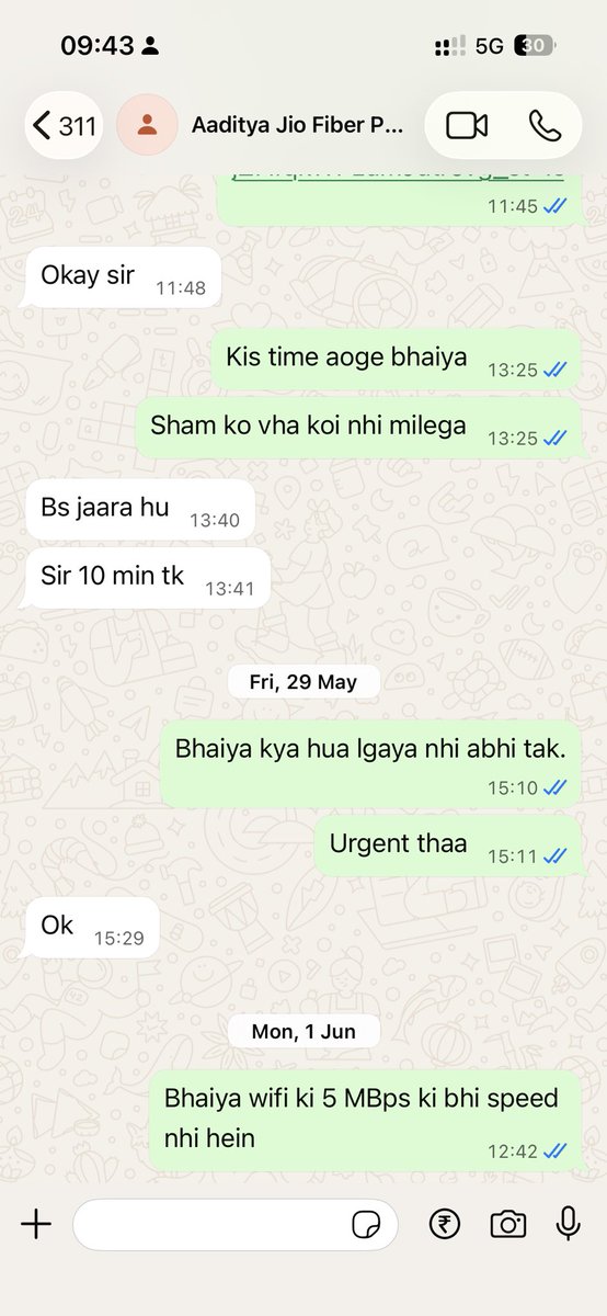 ind_lokesh's tweet photo. @JioCare Not even 20 days since AirFiber installation, and the internet has never worked properly. Your agent never picks up calls. Please take back this connection. Very poor service. https://t.co/12jpk83goI