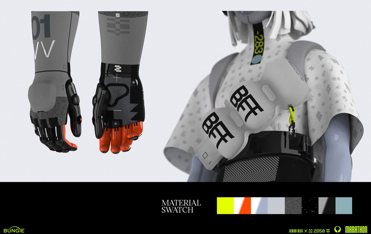 kejun66's tweet photo. Monoclast Vandal skin concept for Marathon. Initial sketch by @tobieee , keyart render art direction by @mollyannArt https://t.co/oo3Fxb5t0r