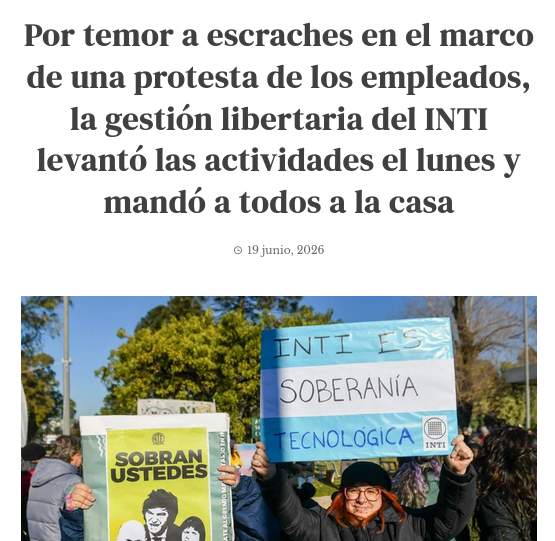 DefLaCienArg's tweet photo. 🇦🇷 Junio de 2026. Para eludir escraches y protestas el gobierno lumpen bananero CIERRA un organismo de ciencia y técnica orientado a asistir a la industria y el desarrollo industrial. 
🔗 https://t.co/wFS2L8RNQp https://t.co/rOPP3u8Tq9