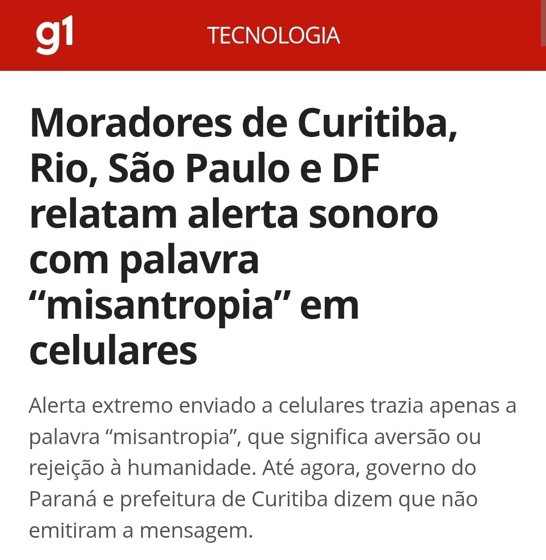 GarimpodoRocha's tweet photo. Pelo jeito o alerta da Defesa Civil nos celulares de todos foi um possível ataque hacker 

Mas receber um "Alerta Extremo: misantropi4" fez mt gente ter um treco https://t.co/e9B80AWsnb