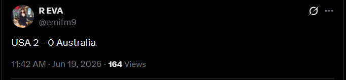 bitfunded's tweet photo. 🚨 GIVEAWAY WINNER ANNOUNCED! 🚨

USA 🇺🇸 2 - 0 Australia 🇦🇺 ✅

Another dominant performance from the USA! 🔥⚽

Congratulations to @emifm9 for nailing the exact score! 🏆🎉

Please DM us to claim your $15,000 Bitfunded 2-Step Account! 📩

Thank you to everyone who participated, stay tuned because more World Cup giveaways are coming every match day! ⚽🔥