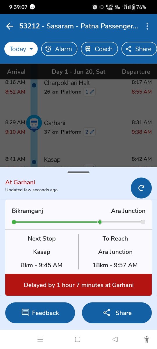 CalmnessPe16656's tweet photo. @RailMinIndia  @RailwaySeva  @AshwiniVaishnaw sir time derail by railway, train number 53212 Sasaram Patna passenger has delayed 1 hour  , Passengers are facing lots of problems due to unscheduled time of the train. 
Kindly request to look into the matter #Indian_Railway https://t.co/pPoF8eSw7R