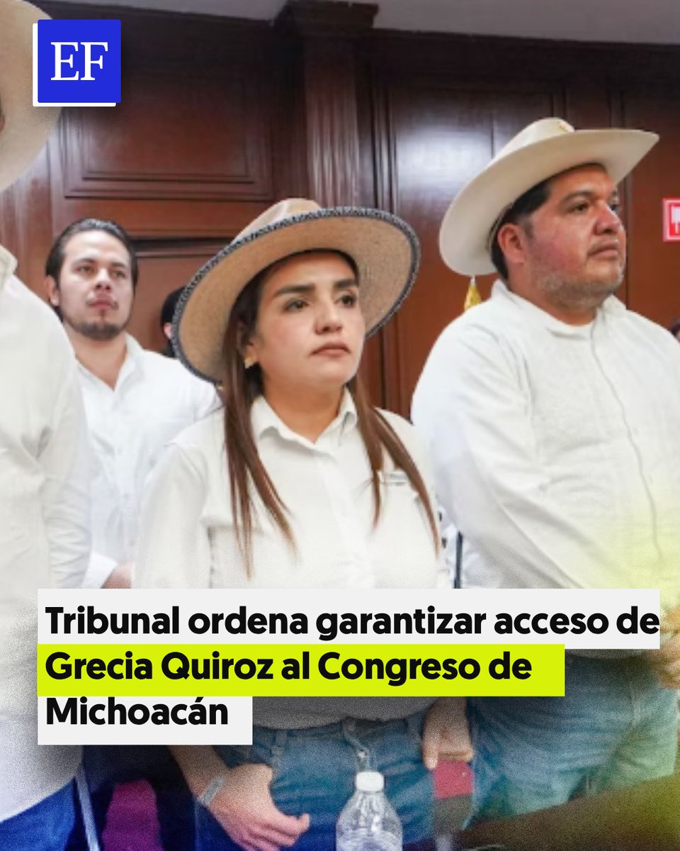 ElFinanciero_Mx's tweet photo. La alcaldesa de Uruapan, Grecia Quiroz, informó que el Tribunal Electoral de Michoacán le otorgó medidas cautelares para garantizar su libre acceso al Congreso local. La edil afirmó que la resolución representa una victoria para las mujeres y para la ciudadanía, tras denunciar bloqueos y ataques en su contra. ✊🏻🏛️
https://t.co/8Q70nKipSN