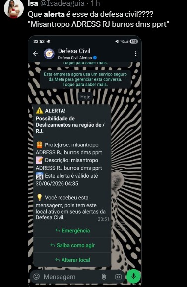 mattosplay's tweet photo. @rodmiranda88 Bahia alertou agora a pouco. Tem print do wpp no RJ sugerindo ataque hacker. https://t.co/NOD6zQa13h