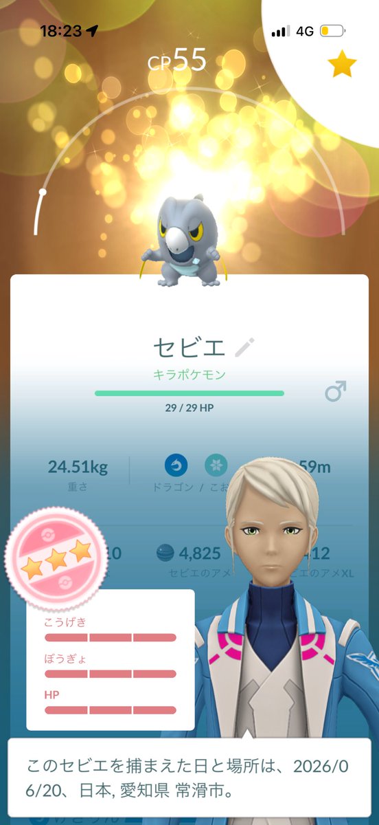 flrsty1's tweet photo. セビエ個体値100出なくて、リア友と交換したらキラ100になって来てくれた！😭
うれしい〜✨️
 #ポケモンGO https://t.co/zMB9zf67jf