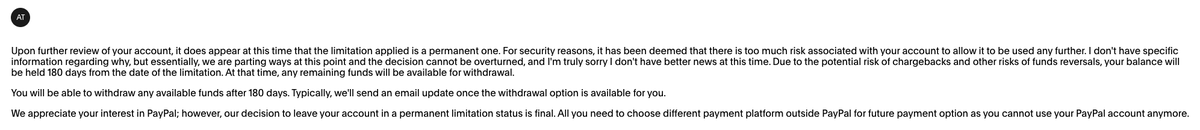 iamapsrajput's tweet photo. What a shameful company is @PayPal. They didn't even bother to respond, and when I contacted their customer support, I got the response I expected. As this company is dumb and no longer interested in using it, just close my account, delete all information related to me, and never bother to message me again.